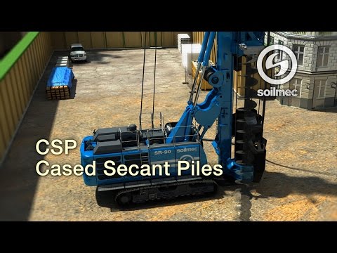 Soilmec Cased Augered/Secant Piles technology animation CAP/CSP [SR-90 machine]